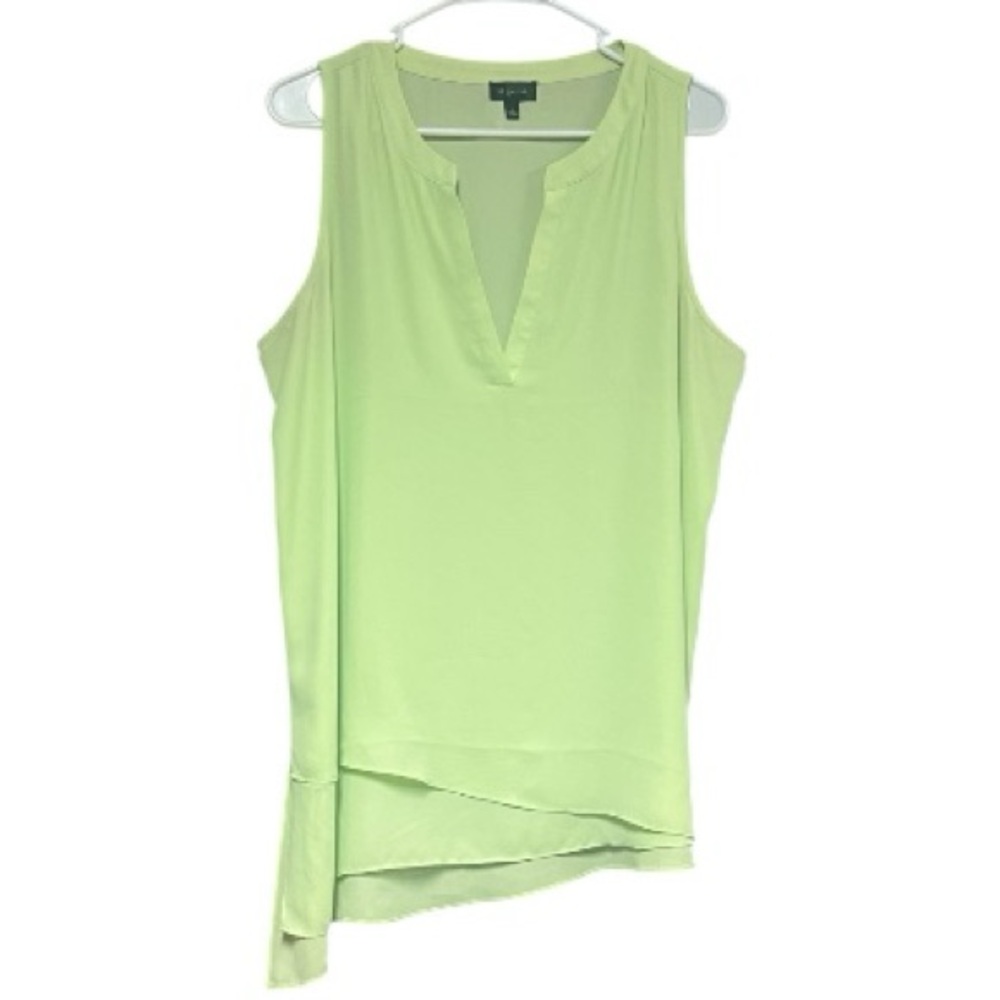 The Limited Sleeveless Lime Green Asymmetric Top